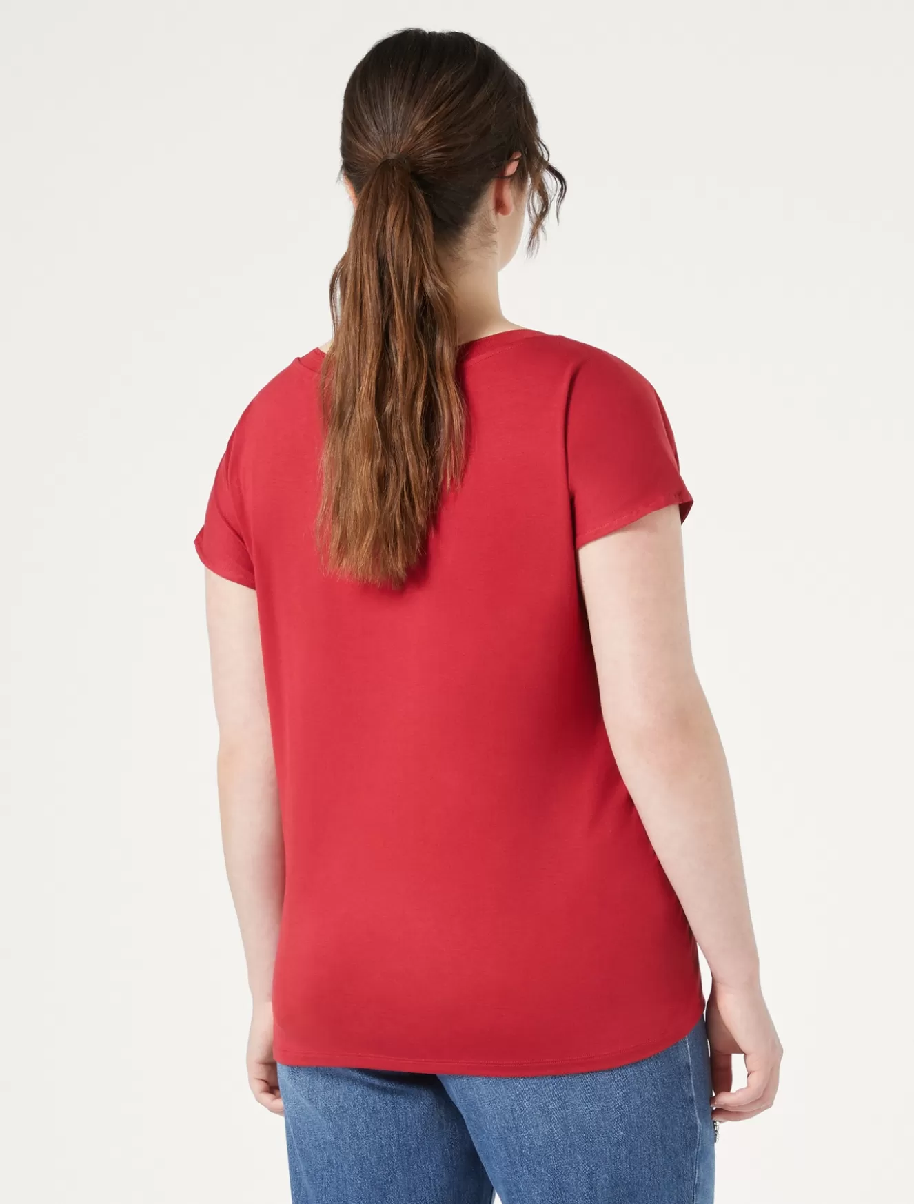 Tops & T-shirts | Tops & T-shirts<Marina Rinaldi T-Shirt aus Crêpe-Jersey ROT