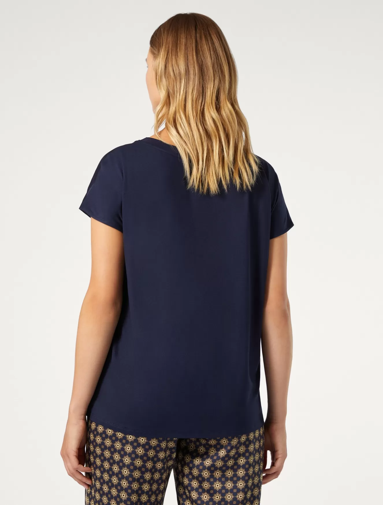 Tops & T-shirts | Tops & T-shirts<Marina Rinaldi T-Shirt aus Crêpe-Jersey BLAU