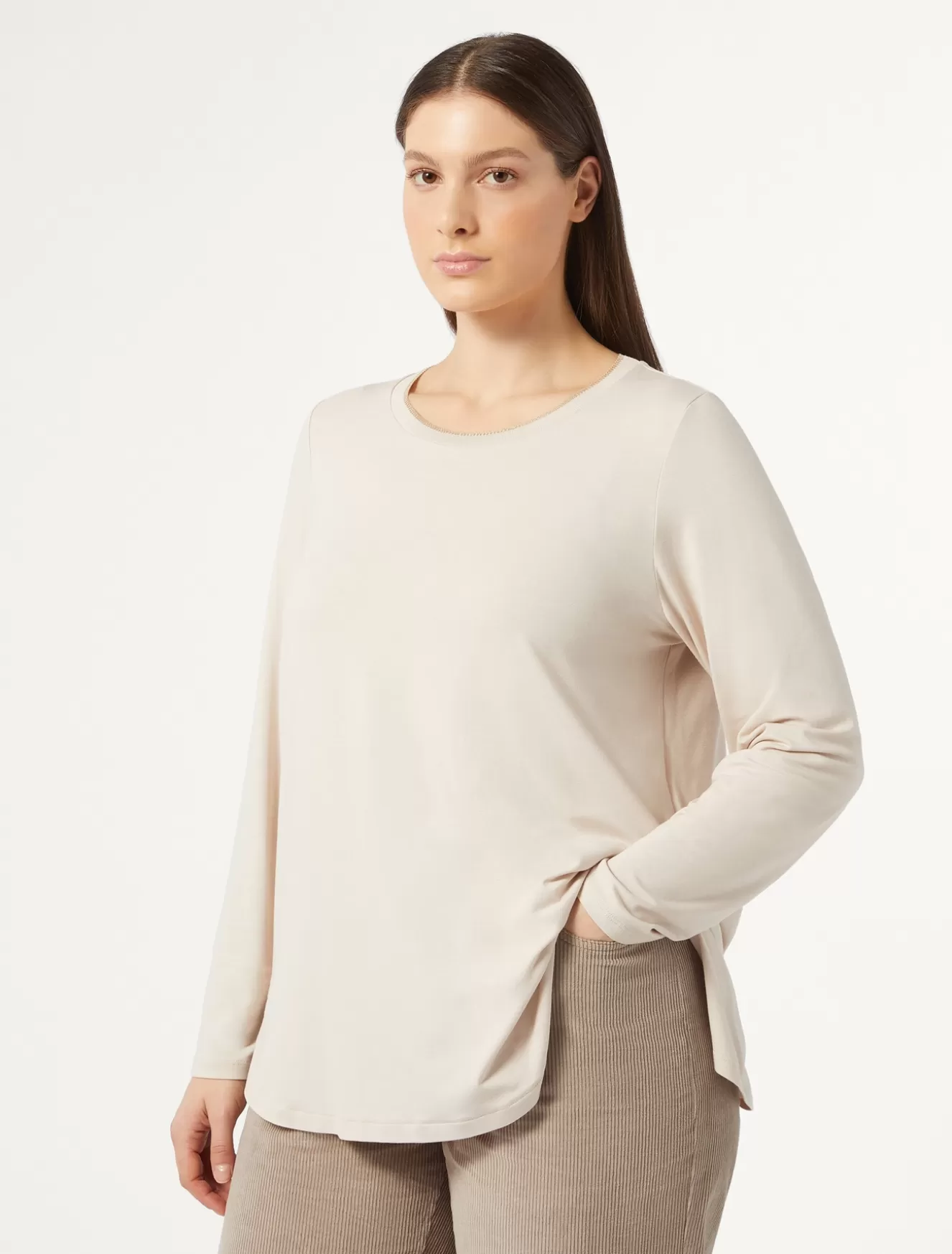 Tops & T-shirts | Tops & T-shirts<Marina Rinaldi T-Shirt aus Jersey BEIGE