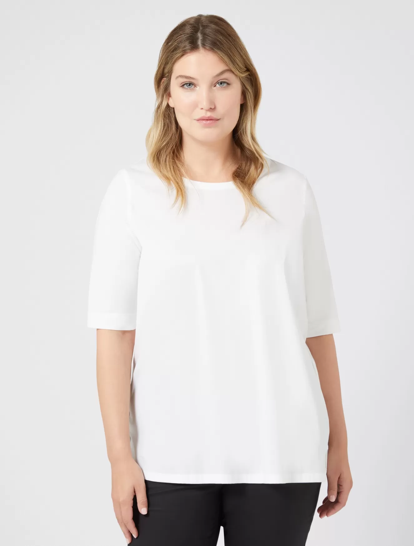 Blusen | Blusen<Marina Rinaldi T-Shirt aus Jersey und Popeline WEISS