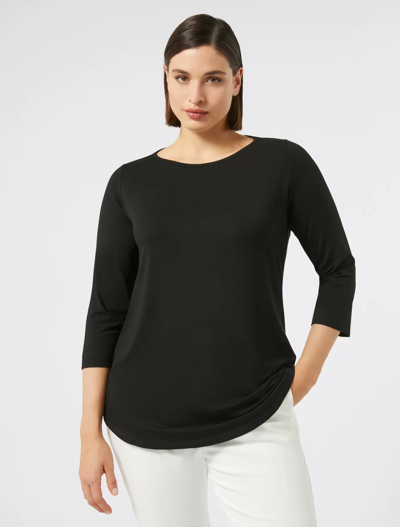 Tops & T-shirts | Tops & T-shirts<Marina Rinaldi T-Shirt aus Stretchjersey SCHWARZ