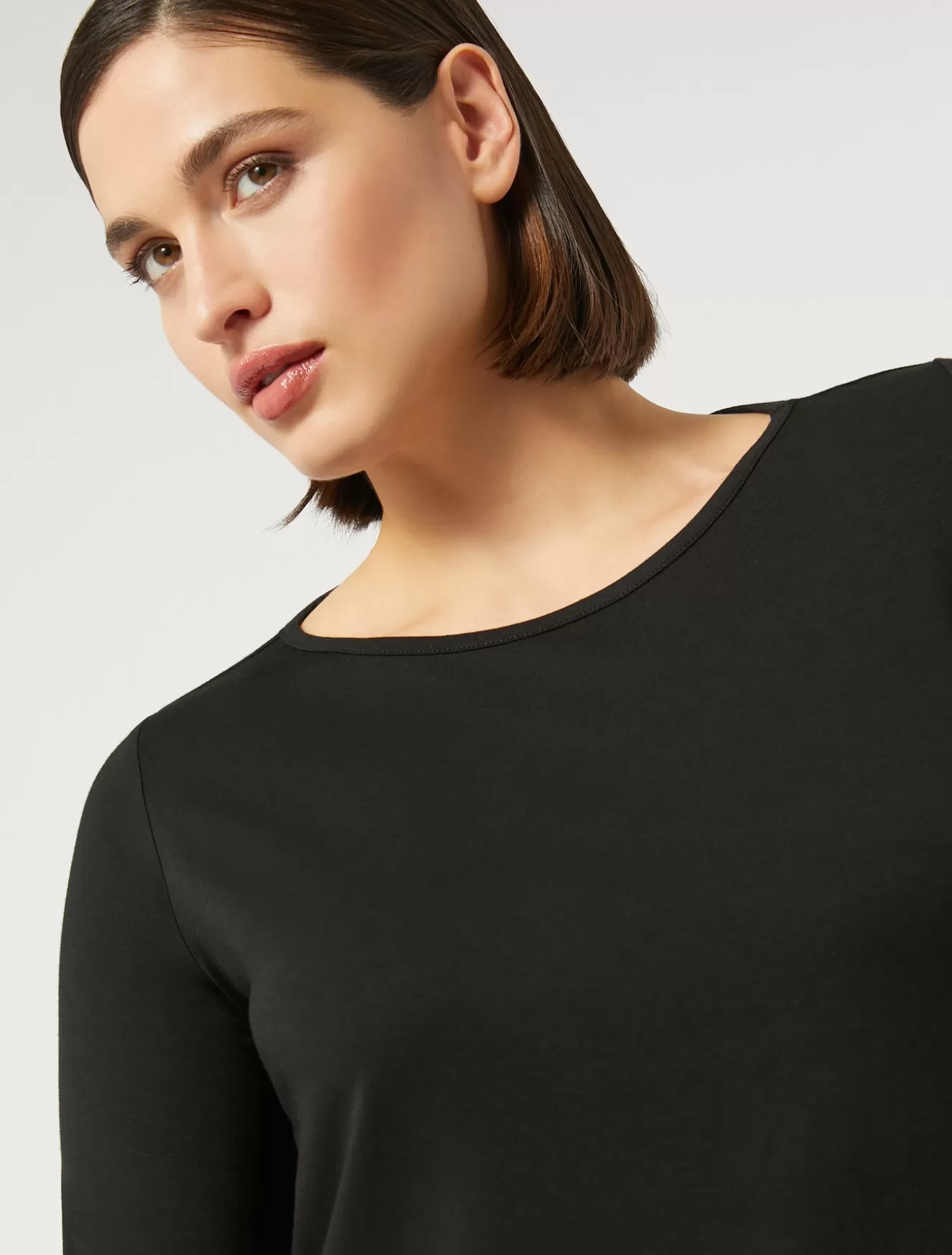 Tops & T-shirts | Tops & T-shirts<Marina Rinaldi T-Shirt aus Stretchjersey SCHWARZ