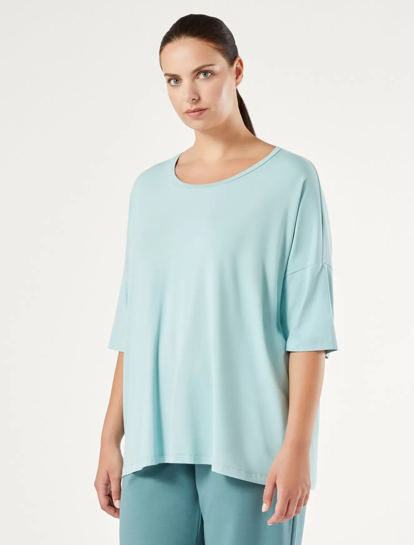 Tops & T-shirts | Tops & T-shirts<Marina Rinaldi T-Shirt aus Stretch-Viskose-Jersey PASTELLGRUEN