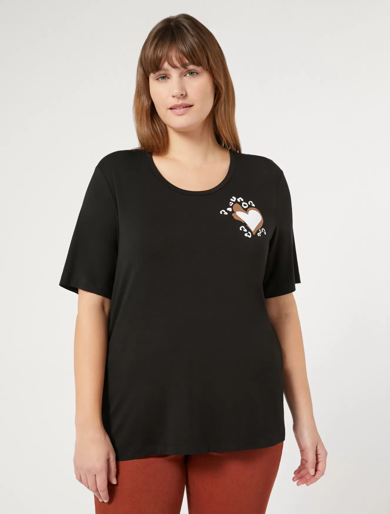 Tops & T-shirts | Tops & T-shirts<Marina Rinaldi T-Shirt aus Stretch-Viskose-Jersey SCHWARZ