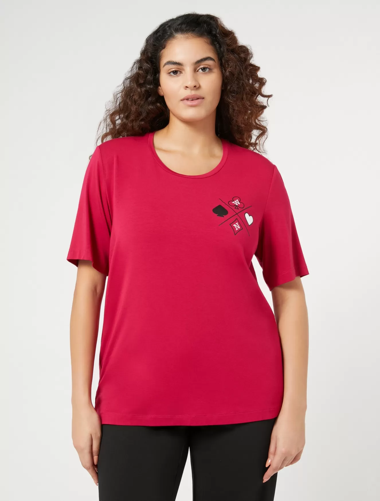 Tops & T-shirts | Tops & T-shirts<Marina Rinaldi T-Shirt aus Stretch-Viskose-Jersey ROT