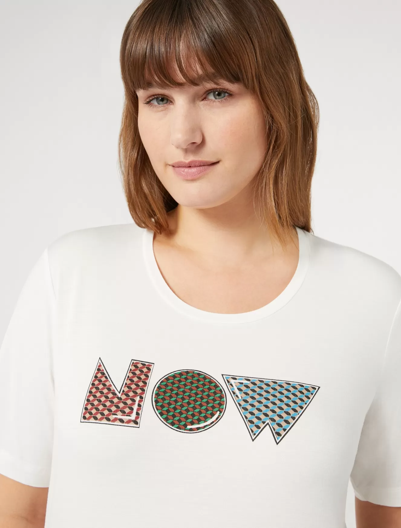 Tops & T-shirts | Tops & T-shirts<Marina Rinaldi T-Shirt aus Stretch-Viskose-Jersey WEISS