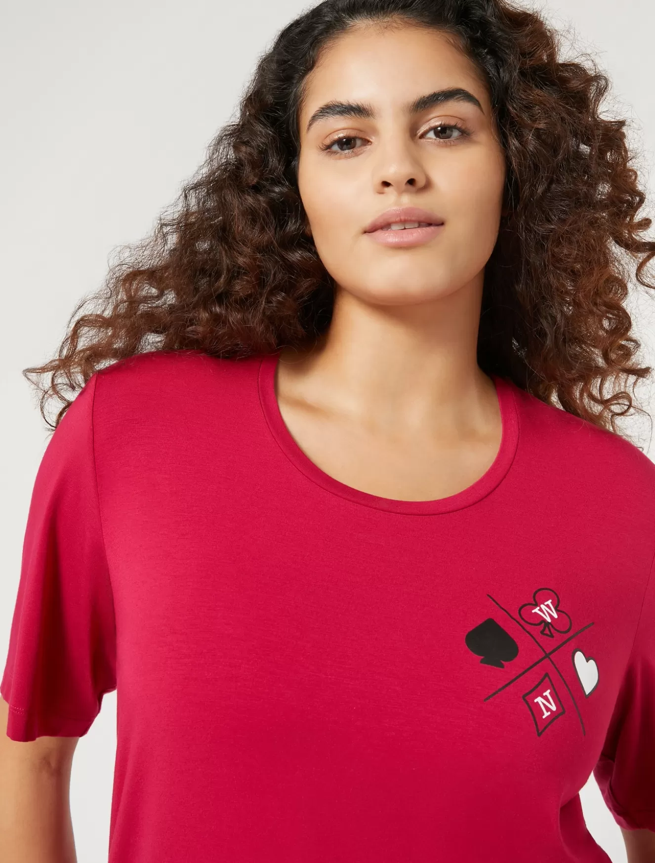 Tops & T-shirts | Tops & T-shirts<Marina Rinaldi T-Shirt aus Stretch-Viskose-Jersey ROT