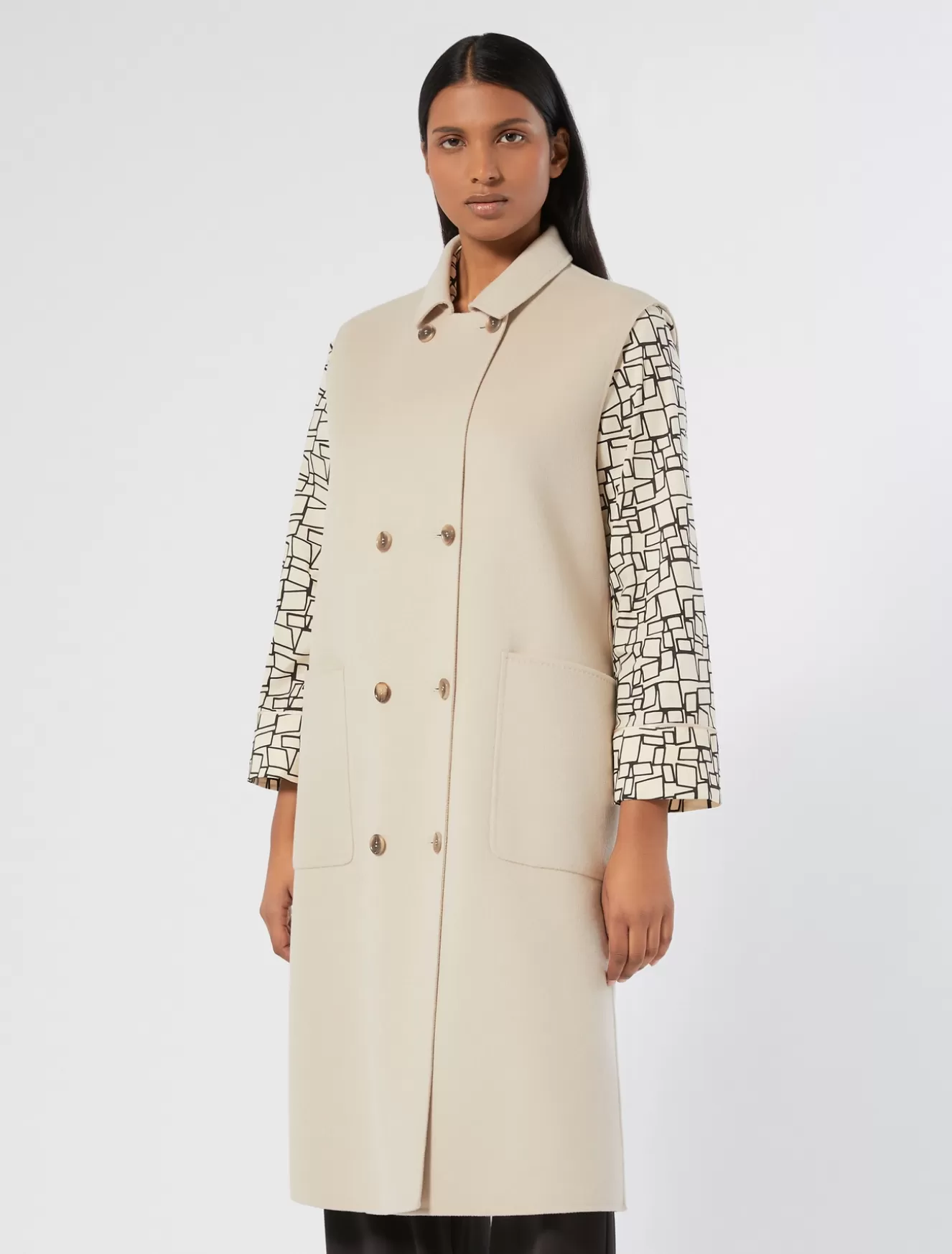 Mäntel & Trenchcoats | Mäntel & Trenchcoats<Marina Rinaldi Weste aus Wolle-Kaschmir-Gewebe BEIGE