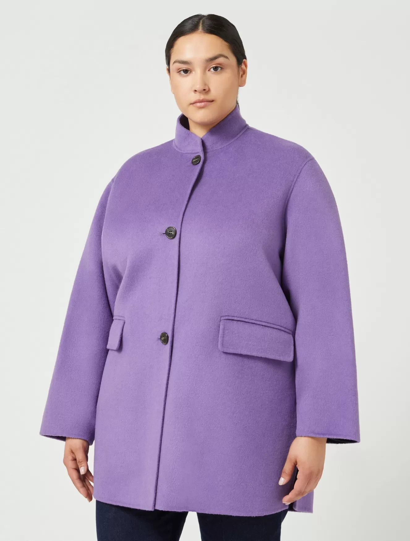 Mäntel & Trenchcoats | Mäntel & Trenchcoats<Marina Rinaldi Winterjacke aus doppeltem Wollgewebe VIOLETT