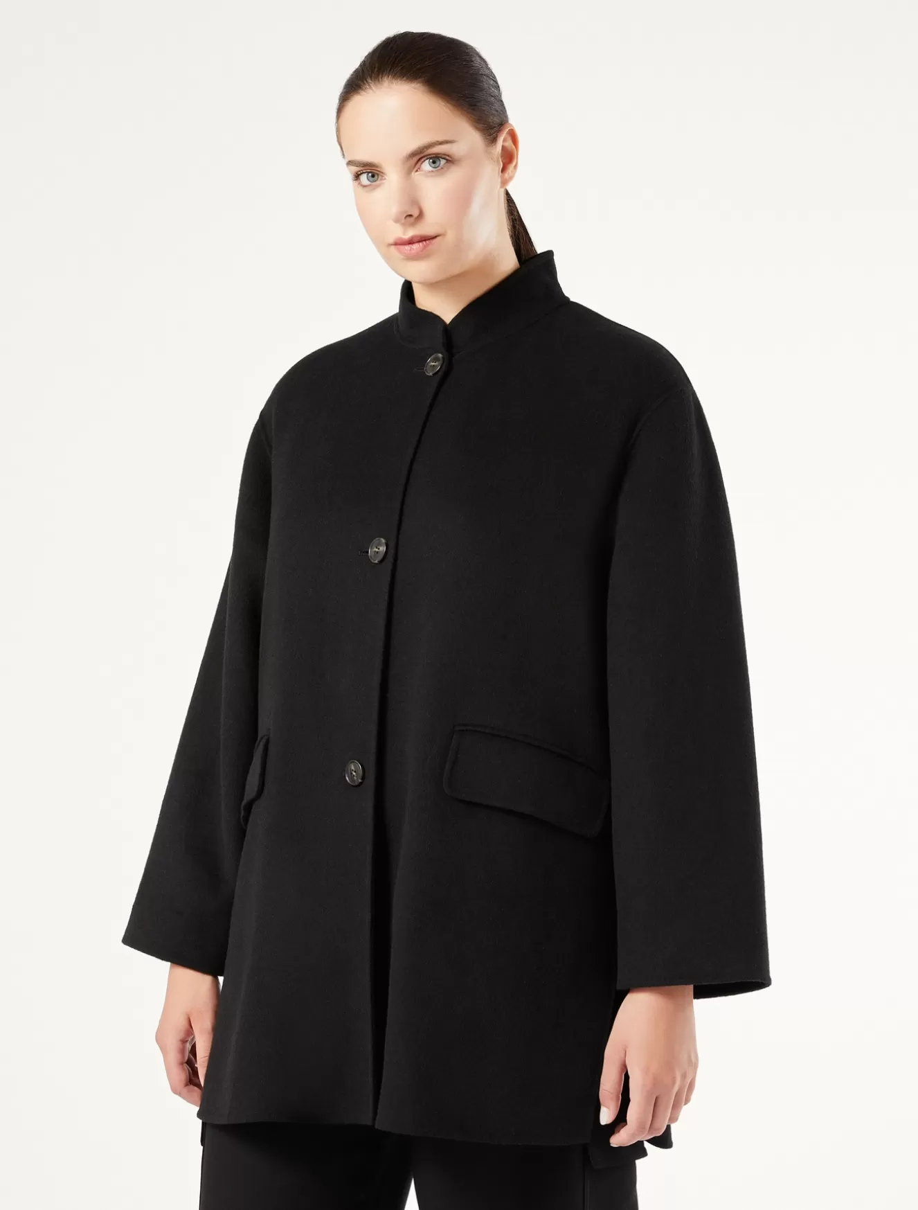 Mäntel & Trenchcoats | Mäntel & Trenchcoats<Marina Rinaldi Winterjacke aus doppeltem Wollgewebe SCHWARZ